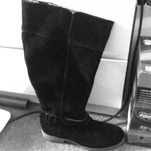 Lands End Suede Wide Calf Riding Boot